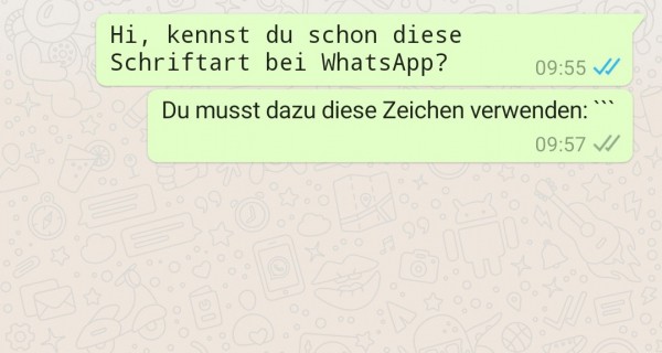 WhatsApp: Dieser Trick ändert die Schriftart in einen Schreibmaschinenstil WhatsApp: Dieser Trick ändert die Schriftart in einen Schreibmaschinenstil