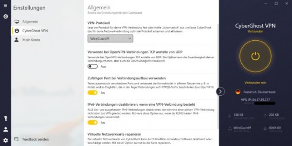 CyberGhost 8: Neue Version bietet Unterstützung für WireGuard CyberGhost 8: Neue Version bietet Unterstützung für WireGuard