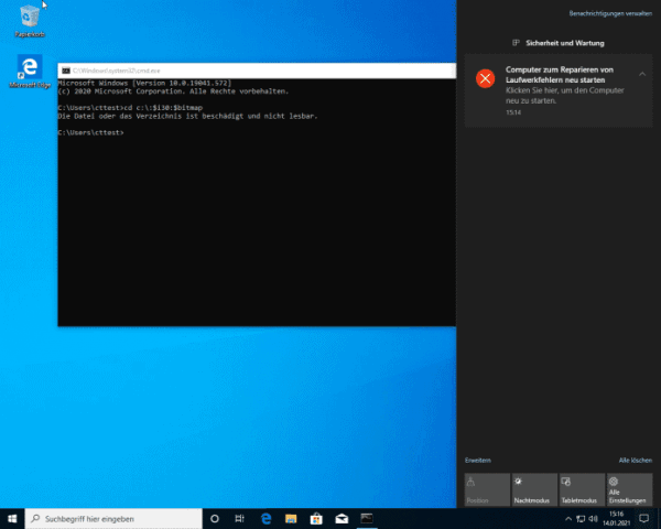 Windows 10: Bislang ungepatchte Schwachstelle soll NTFS-Dateisystem beschädigen
   
    Windows 10: Bislang ungepatchte Schwachstelle soll NTFS-Dateisystem beschädigen