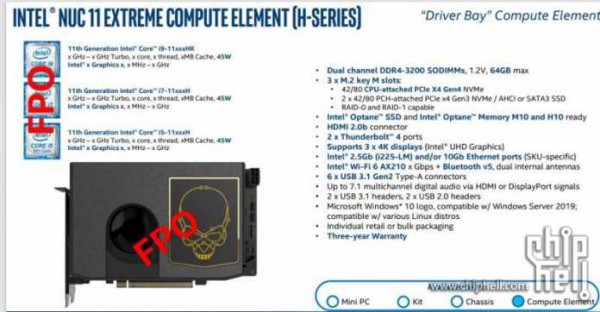 Intel NUC 11 Extreme: Mini-Gaming-PC mit Tiger-Lake-Achtkerner
   
    Intel NUC 11 Extreme: Mini-Gaming-PC mit Tiger-Lake-Achtkerner