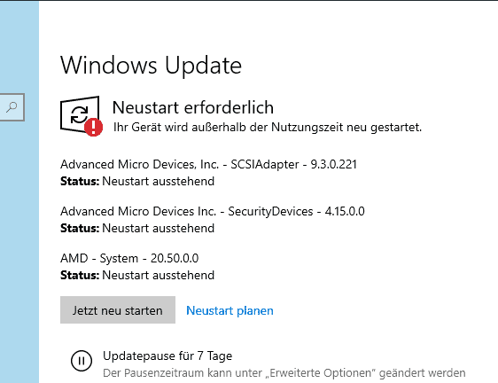 Fehlerhaftes Windows-Treiber-Update sorgt für Bluescreens im Zusammenhang AMD-Systemen
Fehlerhaftes Windows-Treiber-Update sorgt für Bluescreens im Zusammenhang AMD-Systemen