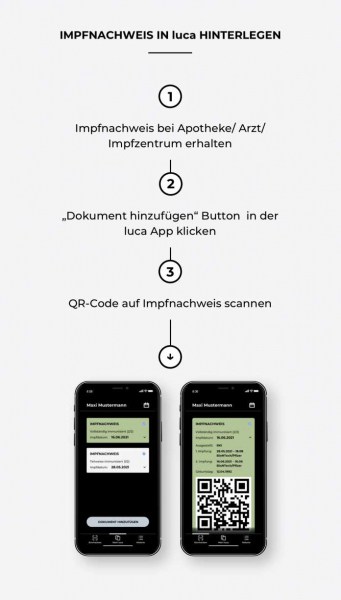 Digitaler Impfnachweis lässt sich nicht zuletzt in Luca-App eintragen
   
    Digitaler Impfnachweis lässt sich nicht zuletzt in Luca-App eintragen